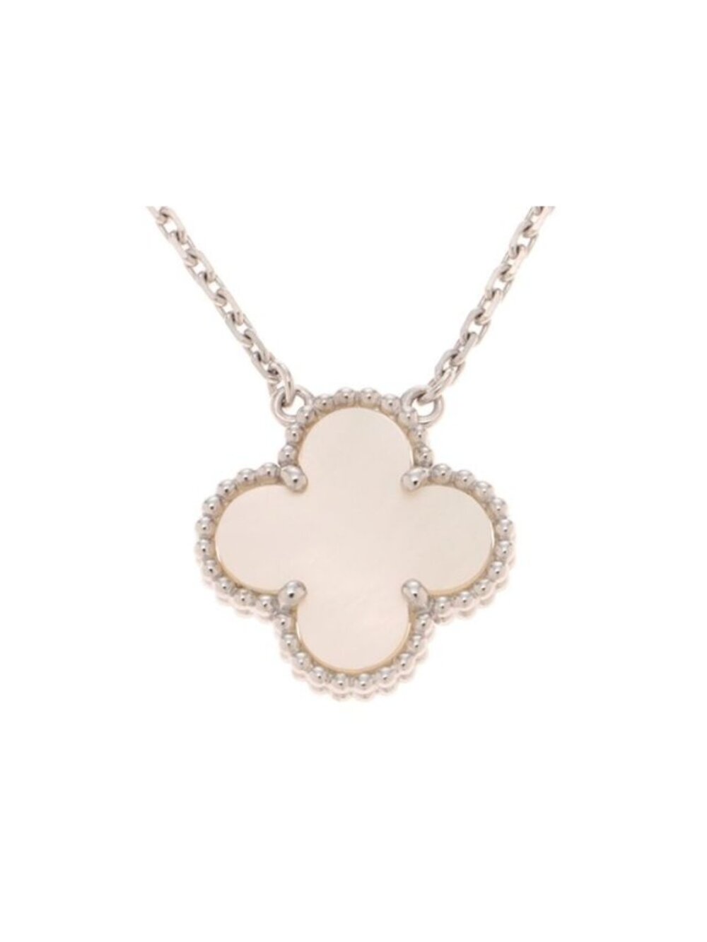 Van Cleef & Arpels Vintage Alhambra NC Wmp Necklace White Gold Silver